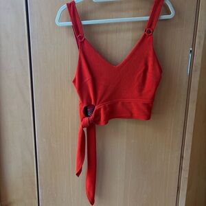 Free People Red Sleeveless Top